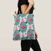 Mitte Jahrhundert Retro Flamingo Muster Tasche (Von Nahem)