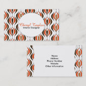 Mitte Jahrhundert Stilvoll Gemustert Visitenkarte (Vorne/Hinten)