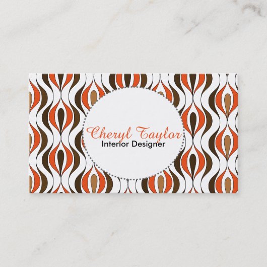 Mitte Jahrhundert Stilvoll Gemustert Visitenkarte (Vorderseite)