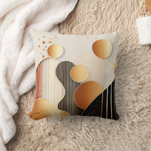 Mitte Jahrhundert Terracotta Brown und Beige Kissen