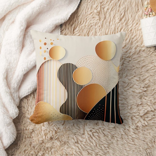 Mitte Jahrhundert Terracotta Brown und Beige Kissen (Decke)