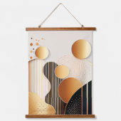 Mitte Jahrhundert Terracotta Brown und Beige Wandteppich Mit Holzrahmen (Vorderseite)