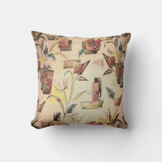 Mitte Jahrhundert Tiki Palm Throw Kissen