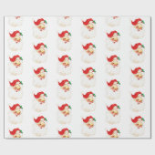 Mitte Jahrhundert Vintag Jolly Santa Claus Geschenkpapier (Flach)