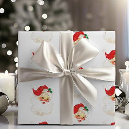 Mitte Jahrhundert Vintag Jolly Santa Claus Geschenkpapier