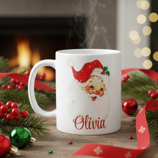 Mitte Jahrhundert Vintag Weihnachtsmann Custom Wei Kaffeetasse
