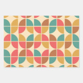 Mitte Jahrhunderts Abstrakte Formen Roter aquamari Geschenkpapier Set (Vorderseite 3)