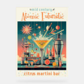 Mitte Jahrhunderts Atomusiontic Citrus Martini Bar Acrylschild (Vorderseite)