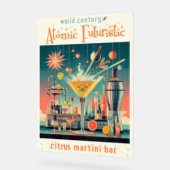 Mitte Jahrhunderts Atomusiontic Citrus Martini Bar Acrylschild (Winkel)
