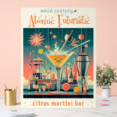 Mitte Jahrhunderts Atomusiontic Citrus Martini Bar Acrylschild (Hochzeit)