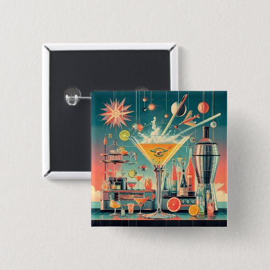 Mitte Jahrhunderts Atomusiontic Citrus Martini Bar Button (Vorne & Hinten)