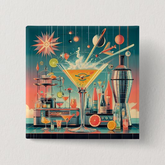 Mitte Jahrhunderts Atomusiontic Citrus Martini Bar Button (Vorderseite)