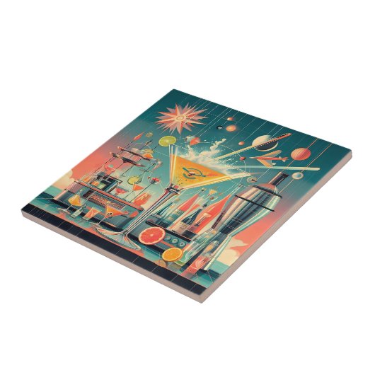 Mitte Jahrhunderts Atomusiontic Citrus Martini Bar Fliese (Seite)