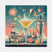 Mitte Jahrhunderts Atomusiontic Citrus Martini Bar Magnet (Vorne)
