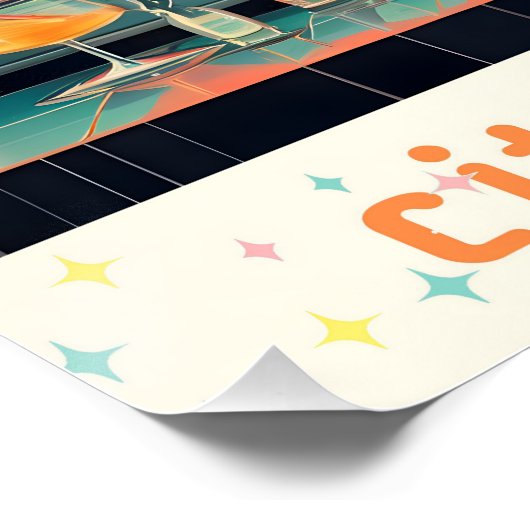 Mitte Jahrhunderts Atomusiontic Citrus Martini Bar Poster (Ecke)