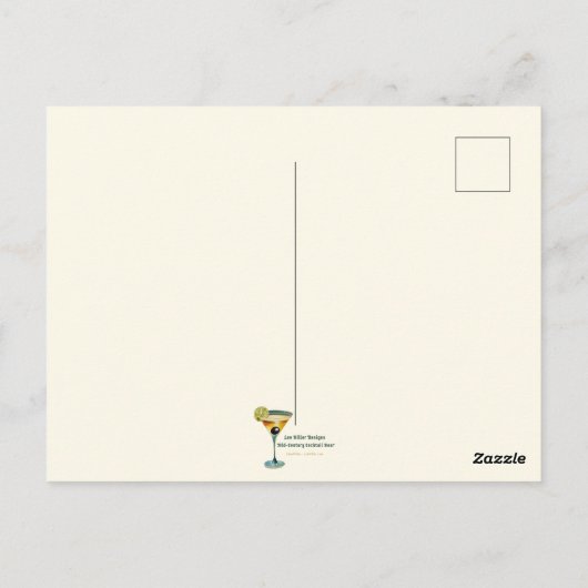 Mitte Jahrhunderts Atomusiontic Citrus Martini Bar Postkarte (Rückseite)