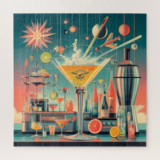 Mitte Jahrhunderts Atomusiontic Citrus Martini Bar Puzzle (Vertikal)