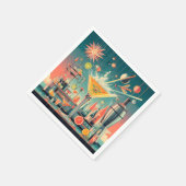 Mitte Jahrhunderts Atomusiontic Citrus Martini Bar Serviette (Ecke)