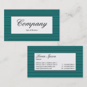 Mitte - Liniertes Muster - Schwarz und Cyan Visitenkarte (Vorne/Hinten)