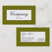 Mitte - Liniertes Muster - Schwarz und Gelb Visitenkarte (Vorne/Hinten)