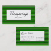 Mitte - Liniertes Muster - Schwarz und Grün Visitenkarte (Vorne/Hinten)