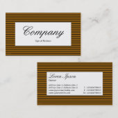 Mitte - Liniertes Muster - Schwarz und Orange Visitenkarte (Vorne/Hinten)