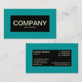 Mitte - Schwarz mit Aquamarin und cremefarben Visitenkarte (Vorne/Hinten)