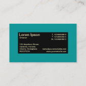 Mitte - Schwarz mit Aquamarin und cremefarben Visitenkarte (Rückseite)