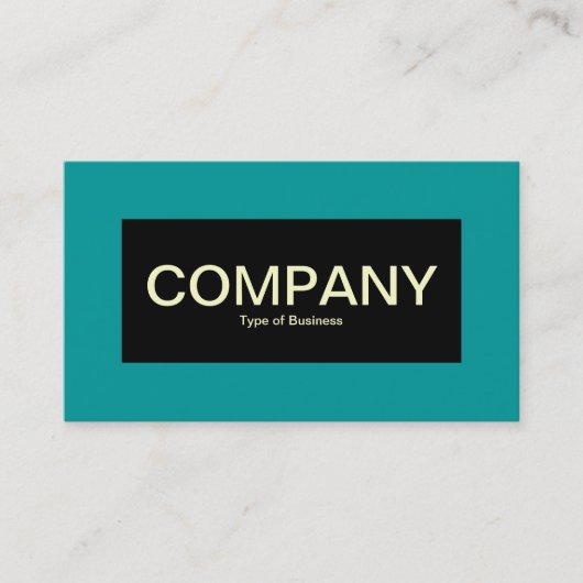 Mitte - Schwarz mit Aquamarin und cremefarben Visitenkarte (Vorderseite)