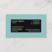 Mitte - Schwarz mit Ozeangrün und Creme Visitenkarte (Rückseite)