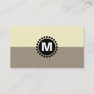 Mitte Spot Monogram v2 - 2Tone Lt Brown and Creme Visitenkarte