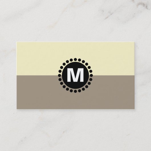 Mitte Spot Monogram v2 - 2Tone Lt Brown and Creme Visitenkarte (Vorderseite)