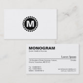 Mitte Spot Monogram v2 - Schwarz auf Weiß Visitenkarte (Vorne/Hinten)