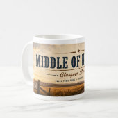 Mitte von Nirgendwo Glasgow Montana Kaffeetasse (Vorderseite Links)