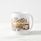 Mitte von Nirgendwo Glasgow Montana Kaffeetasse (VorderseiteRechts)
