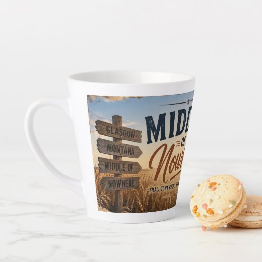 Mitte von Nirgendwo Glasgow Montana Milchtasse (Beispiel)
