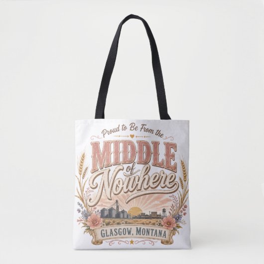 Mitte von Nirgendwo Glasgow Montana Rustikal  Tasche (Vorderseite)