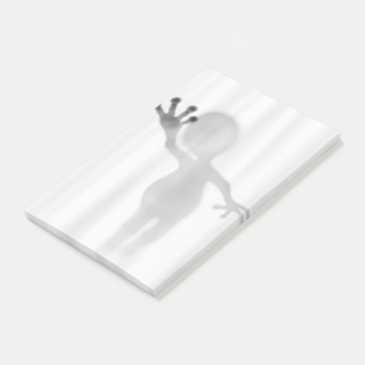 Mitteilung der Alien Post-it Klebezettel (angewinkelt)