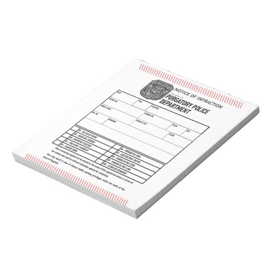 Mitteilung der Polizeibehörde Notizblock (Rotiert)