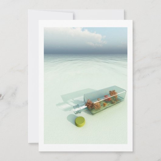 Mitteilung in einer Flascheneinladung Einladung (Vorderseite)