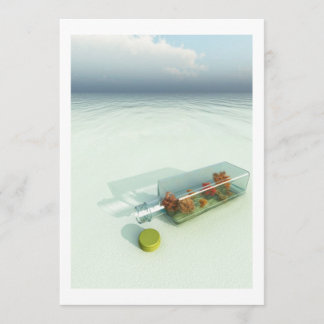 Mitteilung in einer Flascheneinladung Einladung