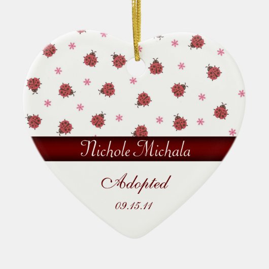 Mitteilung Keepsa Damen-Bug Heart Shaped Adoption Keramikornament (Vorne)