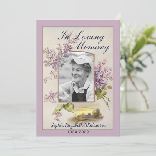 Mitteilung über die Karte der Todesbeerdigung (Stehend Vorderseite)