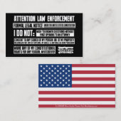 Mitteilung zu den Gesetzesenforcment-Karten Visitenkarte (Vorne/Hinten)