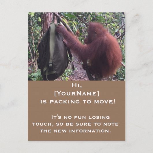 Mitteilung zum Thema Fun Moving Ankündigungspostkarte (Vorderseite)