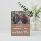 Mitteilung zum Thema Fun Moving Ankündigungspostkarte (Stehend Vorderseite)