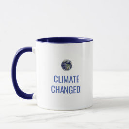 Mitteilung zur Sensibilisierung für den Klimawande Tasse