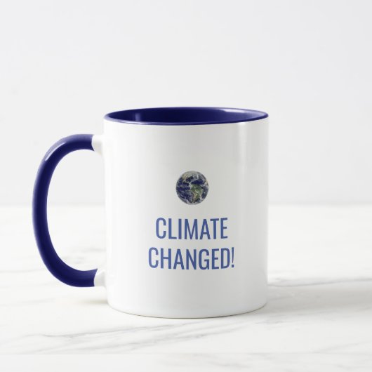Mitteilung zur Sensibilisierung für den Klimawande Tasse (Links)