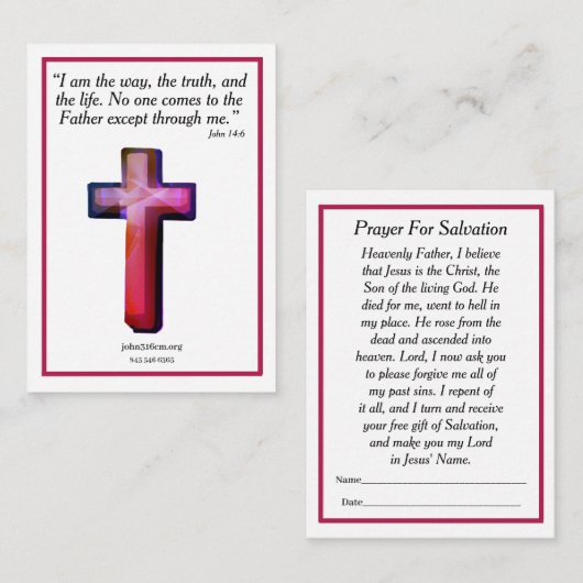 Mitteilungskarte (Vorne/Hinten)