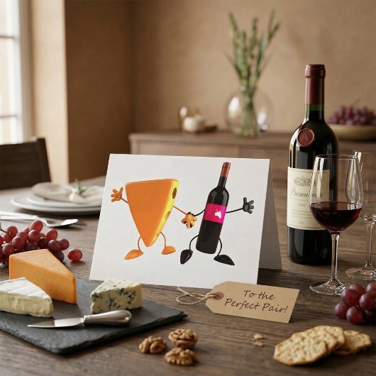 Mitteilungskarten aus Wein und Käse